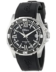 Elini Barokas Womens 10197-01-BB Artisan Stainless Steel and Black Silicone Band Watch