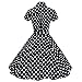 Maggie Tang 50 60s Vintage Swing Rockabilly Party Dress Black With White Dots L