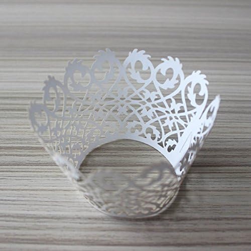 Sophiebella 60-Count W003W White Circus Damask Paper Cupcake Muffin-Liners-Wraps for Muffin-Cups