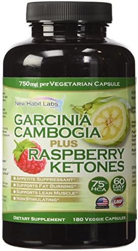 Garcinia Cambogia 75% HCA Plus Raspberry Ketones with No Added Calcium - 60 Day Supply All Natural Weight Loss Supplement