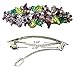 Crystal Flower Barrette with French Clip Clasp YY86800-1purple