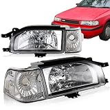 1988 - 1989 Mazda Prot&eacute;g&eacute; 323 Chrome Headlights w  Chrome Corner Lights by HK5