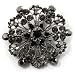 Victorian Corsage Flower Brooch (Black)