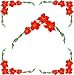 4 Corner Images-Red Gladiolus Flowers on Stems -Vinyl Stained Glass Film, Static Cling Window Decal
