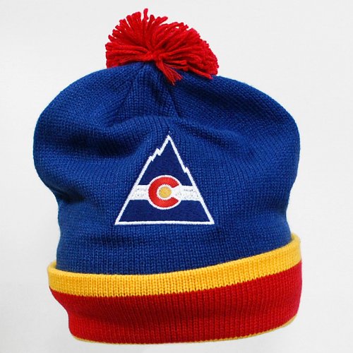 Colorado Rockies Mitchell & Ness Vintage Jersey Stripe Cuffed Knit Hat