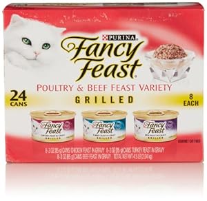 Fancy Feast Grilled Poultry and Beef Feast 3-Flavor Variety Pack (24 Count, 3 Oz Each)