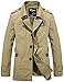 Wantdo Men's Cotton Single Breasted Trench Jacket