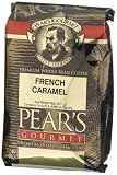 Pear's Gourmet Coffee, French Caramel, Whole Bean, 8-Ounce Bags (Pack of 6)
