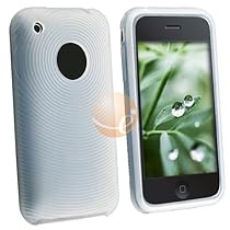 Clear White Textured Silicone Skin Case for Apple iPhone / iPhone 3G 8GB 16GB