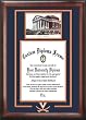 University of Virginia Graduate Framed Lithograph w/Diploma Opening in Cherry Wood Frame