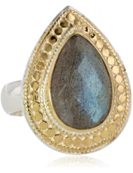 Anna Beck Designs "Gili Labradorite" 18k Gold-Plated Labradorite Teardrop Cocktail Ring