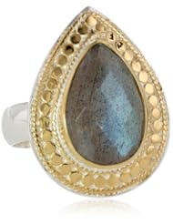 Anna Beck Designs "Gili Labradorite" 18k Gold-Plated Labradorite Teardrop Cocktail Ring