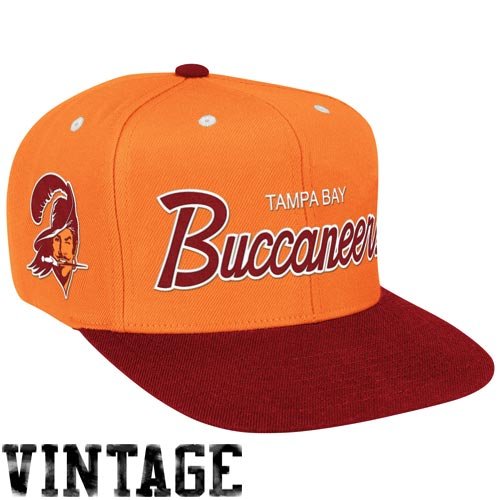 Mitchell & Ness Tampa Bay Buccaneers 2 Tone Script Snapback Hat Adjustable
