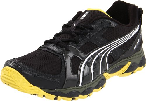 Puma Men's Pumafox Running Shoe,Black/White/Buttercup,10.5 D US