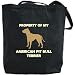 Canvas Tote Bag Black  Property Of My American Pit Bull Terrier  Dog