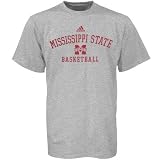 Adidas Mississippi State Bulldogs Ash Basketball Practice T-shirt