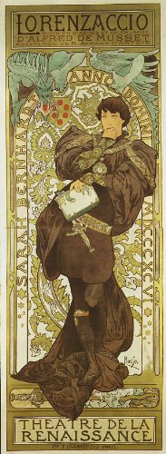 1896 Lorenzaccio Alfred Musset Theatre Renaissance Show By Alphonse Mucha Was a Czech Art Nouveau Painter and Decorative Artist 12