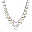 Necklace With 83.70ctw Precious Stones - Genuine Clean Diamonds and Sapphires Beautifully Designed in 14K White Gold. Total item weight 67.0g Length 19.5in