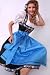 Couture-Dirndl Claudia - Schwarz-Bayrischblau - 38