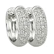 14K White Gold 0.15 ct. Diamond Huggie Earrings