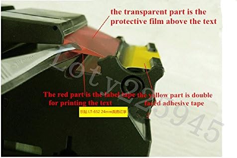 Loty Compatible Dymo Label Maker Refills D1 9mm 3/8'' 23ft 40918 Black on Yellow Laminated Labeling Tape Cassette