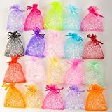 50 Organza Bags, Favour Bags By WeddingDirect TM, Deep Red
