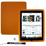 Premium Orange Thick Soft Gel Silicone Skin for Apple iPad 16GB, 32GB, 64GB Wi-Fi and WiFi + 3G + Includes a 4-inch eBigValue Determination Hand Strap