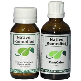 Native Remedies Triple Complex Nerve Tonic and PureCalm ComboPack for fast-acting anxiety relief with added nerve tonic