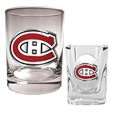 Montreal Canadiens NHL Rocks Glass & Square Shot Glass Set - Primary Logo