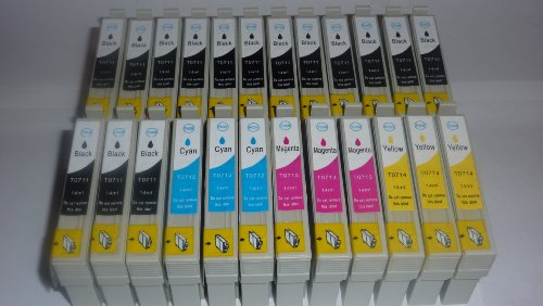 24 (3 FULL SETS + 12 EXTRA BLACK) EPSON COMPATIBLE INK CARTRIDGES BY 