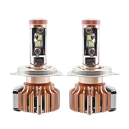 LED Headlights Bulbs H4 9003 by EVITEK, Hi/Lo Beam, Plug & Play, Upgrated Replacement Headlights Conversion Kit, 40W 3,600Lumens and 6,000k White Light – 1 Year Warranty (Pack of 2)