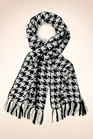Houndstooth Woven Metallic Scarf