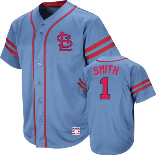 Ozzie Smith St. Louis Cardinals Cooperstown Light Blue Heater Fashion Jersey