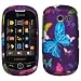 Purple Green Pink Blue Butterfly Design Rubberized Snap on Hard Shell Cover Protector Faceplate Cell Phone Case for AT&T Samsung Flight 2 II A927 + LCD Screen Guard Film + Mini Adjustable Phone Holder Stand + Prying Tool