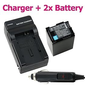 Everydaysource Compatible With Canon VIXIA HF 11 / HF 20 / HF 200 / HF 21 / HF M30 / HF M300 / HF M31 / HF S10 / HF S100 / HF S11 / HF S20 / HF S200 / HF S21: 2 Pack Compatible BP-827 Lithium Battery + Battery Charger w/ Car Adapter