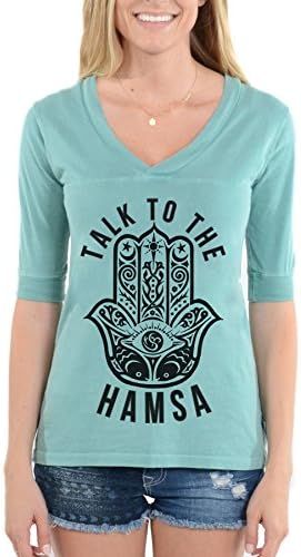 Talk To The Hamsa - Football V-Neck Tee