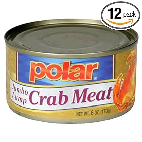 MW Polar Jumbo Lump Crab Meat, 6-Ounce Cans (Pack of 12) by Polar