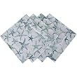 Blue White Starfish Print Napkins - Set of 4, 100% cotton