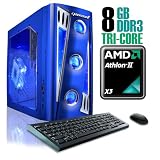 CybertronPC X-CRUISER2 2211AUL, AMD Athlon II Tri-Core Gaming PC, No O/S, Blue