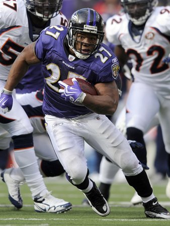 Broncos Ravens Football: Baltimore, MD - Ray Rice Photographic Poster Print by Nick Wass, 24x32