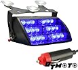 DT MOTO&trade; Blue 18x LED Personal Emergency Vehicle Windshield Strobe Dash Warning Light - 1 unit
