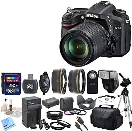 Nikon D7100 24.1 MP DX-Format CMOS DSLR + Nikon 18-105mm f/3.5-5.6 AF-S DX VR ED Nikkor Lens + Premium Bundle - International Version