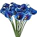 Luyue Calla Lily Bridal Wedding Bouquet Head Lataex Real Touch Flower Bouquets Pack of 20 (Blue)