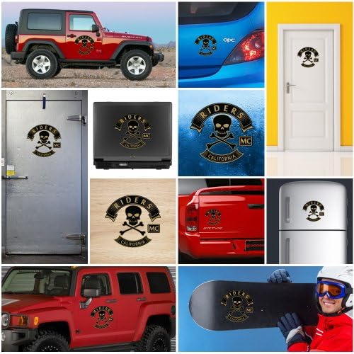 Sticker California Riders Mc Decoration Motorbike Racing Garage Store home Ho (12 X 11.4 In)