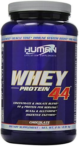 Human Evolution Supplements Whey Protein 44 Powder, Chocolate, 2 Pound