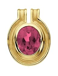 14K Yellow Gold Oval Cut Rhodolite Garnet Pendant -- LIFETIME WARRANTY