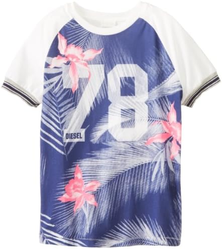 Diesel Boys 8-20 Tezti Short Sleeve Raglan Hawaiin Print Shirt