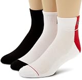 Calvin Klein Mens 3 Pack Color Block Quarter Socks