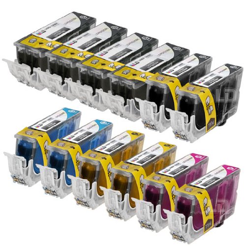 LD © Canon PGI225 & CLI226 Compatible Set of 12 Ink Cartridges: 4 Pigment Black PGI225, 2 each of CLI226 B/C/M/Y