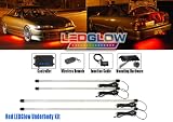 4pc Wireless Red LED Underbody Underglow Kit